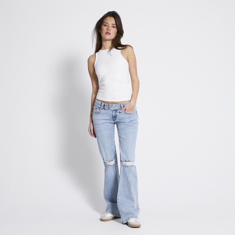 Low waist bootcut jeans "Paris Core" Light heavy worn